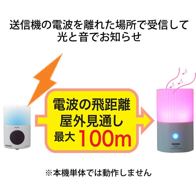 リーベックス(Revex) ワイヤレス チャイム Xシリーズ 受信機 コンセント式 ナイトライト X200