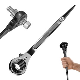 BAIFULAI Scaffolding Ratchet, 19/22 mm Scaffolding Wrench, Scaffolding Ratchet Right / Left Switchable from CR-V, Scaffolding Ratchet with Corrosion-Resistant Black Phosphating