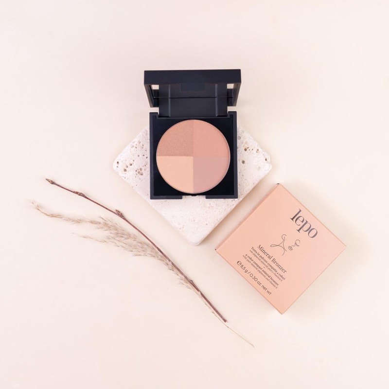 LEPO Mineral Bronzer, Compact Earth with 4 Colours, Pure Mineral
