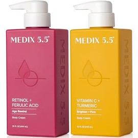 Medix 5.5- Crema corporal con retinol  loción con vitamina C, antiarrugas, flacidez y piel arrugada, crema con vitamina C                             