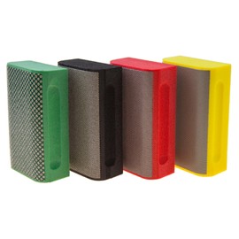 KGS PRO diamond hand polishing pads curved edges (4 pack, Combination set (grit 60, 120, 200, 400))