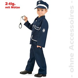 Fries Kids Costume Police Officer Petersen, Blue, 3 Pcs. 104