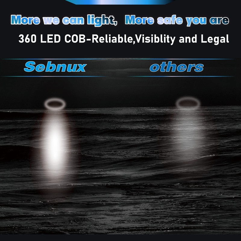 Sebnux Portable Battery Power Boat Navigation Light - Bow and