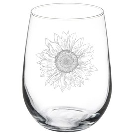 MIP Wine Glass Goblet Gift Sunflower (17 oz Stemless)