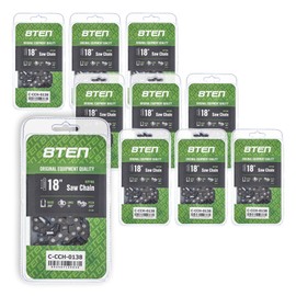 8TEN Ripping Chainsaw Chain 18 Inch .058 .325 72DL for Husqvarna 50 446 455 Rancher Jonsered 435 Poulan 325 (10 Pack)