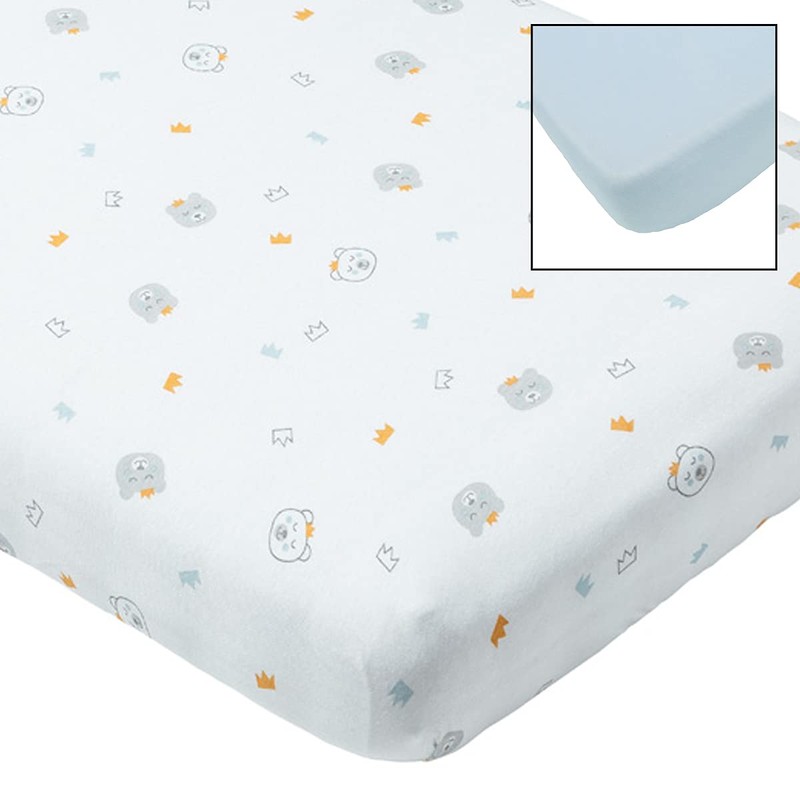 BabyCalin - Set of 2 Fitted Sheets Bear / Blue