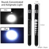 2 PCS Mini Pen Torch Light with Pupil Gauge Ruler