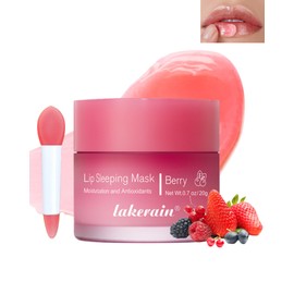 Moisturizing Lip Sleeping Mask, Lip Mask Overnight 24H Hydrating Lip Balm, Lip Care for Dry Cracked Lips, Sleeping Lip Mask Lip Moisturizer with Wand Hydrate Nourish Lips Scrubs Exfoliator-02# Berry