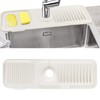 Sink Faucet Mat with Slope for Self Draining Silicone Sink