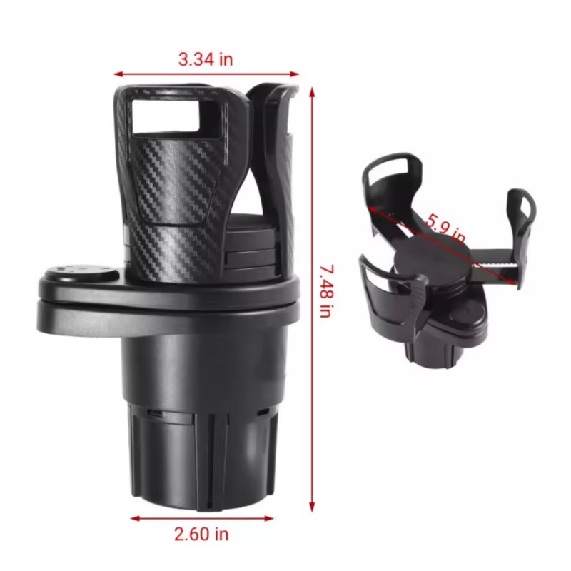 4-in-1 Car Cup Holder Expander – Adjustable Dual Cup Holder