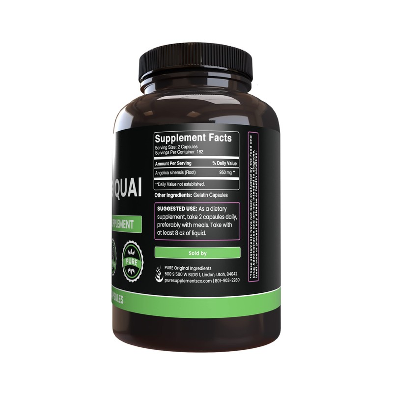 PURE ORIGINAL INGREDIENTS Dong Quai, (365 Capsules), No Magnesium Or