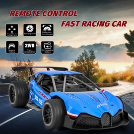 RC Car Electric Racing Car Off-Road Drift High Speed High Stability Alloy Shell Shock Resistant (Blue)