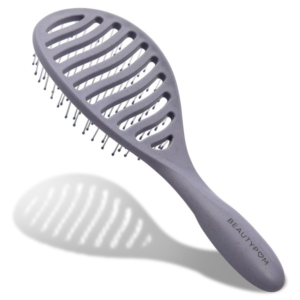 Beautypom Detangling Hair Brush - Effortlessly Remove and Style Hair for Women, Men and Kids - Achieve Healthy, Beautiful Hair with Ease, Elegance and Innovative Design