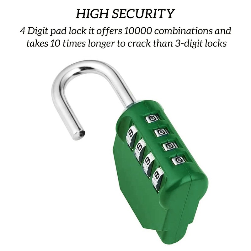 SISAV 4 Digit Combination Lock,Gym Padlock,Outdoor Combination Padlock,Suitable for School