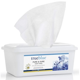 TrueBlue Chamomile & Honeysuckle Pure & Sure Puppy Wipes – Pre-Moistened Puppy Pads for Cleaning Dirty Paws, Coats, Dog Hair – Extra Large – 8”x7” – 100 Count