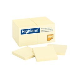 Notas adhesivas Highland, 3 x 3 pulgadas, amarillo, juego de 24 (6549-24)                                                                             