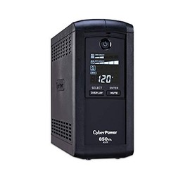 CyberPower CP850AVRLCD Intelligent LCD UPS System, 850VA/510W, 9 Outlets, AVR, Mini-Tower