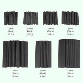 ZZLBZN 127 Pcs Heat Shrink Tubing kit, Electric Insulation Heat Shrink Wrap Cable Sleeve Automotive Industrial Heat-Shrink Tubing Shrink Ratio 2: 1 Black
