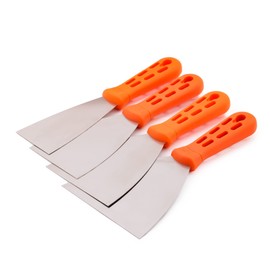 Mivos Spatula Set Made of Stainless Steel, Set of 4, Painter's Spatula Set for Wallpaper and Paint Removal, Plaster Spatula, Scraper 60 mm, 80 mm, 100 mm, 120 mm, Made in EU