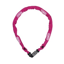 ABUS Kettenschloss 1200 Web – Zahlenschloss mit 3-stelliger Kombination – Kette aus gehärtetem Stahl – Leichtes Fahrradschloss mit Farbauswahl – Fahrradzubehör – 60 cm – Pink
