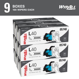 WypAll 05740 L40 Towels, POP-UP Box, Blue, 16 2/5 x 9 4/5, 100 per Box (Case of 9 Boxes)