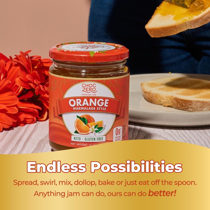 ChocZero Sugar Free Orange Marmalade - Sweet Keto Jam Spread