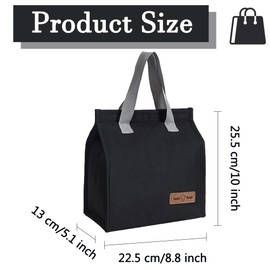 Lunch Bags Cooler Bags Lunch Box Tote Insulated Lunch Bags - Leakproof Soft Cooler Bag for Women Ladies Men Adult Chilren Cool Bag Lunch Box Container Work Outdoor Traveling(Black)