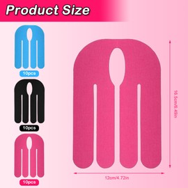 MFUSUL Pack of 30 Kinesiotapes Pre-Cut for Wrist, 3 Colours, Muscle Tape, Waterproof, Cotton, Support Function, Sports and Long-Term Use (Black/Blue/Pink)