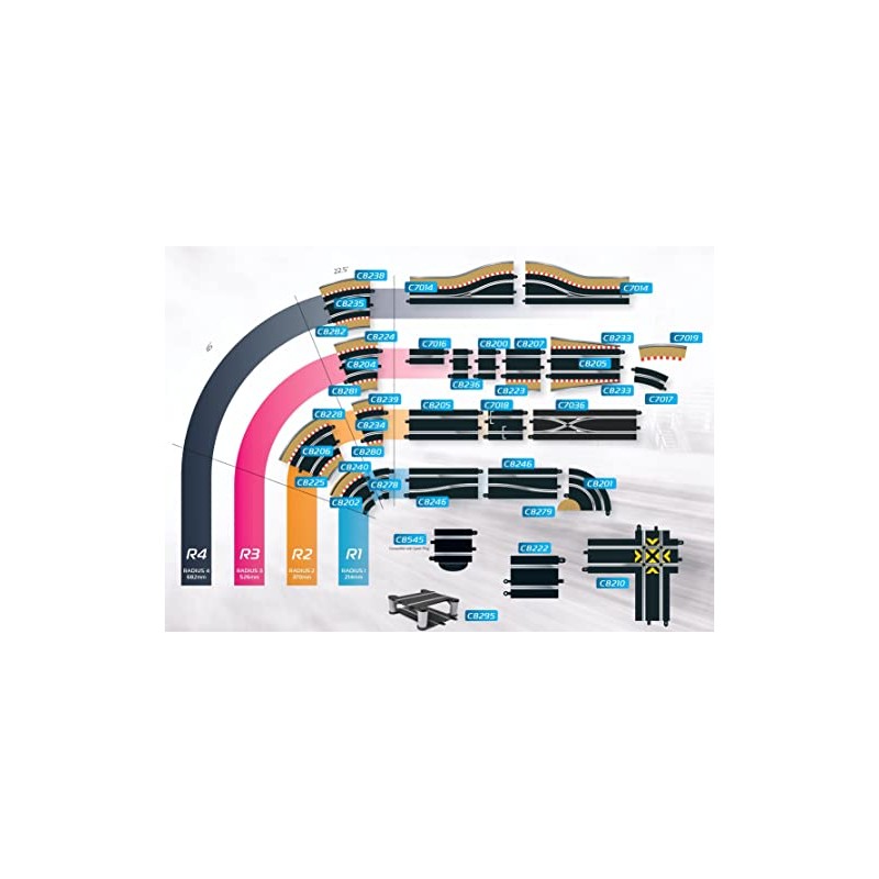 Scalextric C8281 Radius 3 Inner Border/Bar 22.5 degree 1:32 Scale