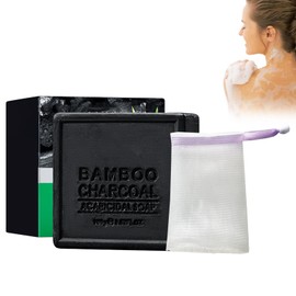 Rostblant 100g Bambuskohleseife, Lieferung mit zwei Seifenschaumnetzen, Bamboo Charcoal Gesichtsreinigungsseife, Rasierseife Herren und Damen für Gesicht und Körper Cremes (41)