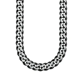 s. Oliver Mens Stainless Steel Necklace Curb Chain 50 cm Black, Matt