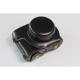 Lumix DC-LX100 II Case, BolinUS Handmade PU Leather Fullbody Camera Case Bag Cover for Panasonic Lumix DC-LX100 II Bottom Opening Version + Neck Strap + Mini Storage Bag (Black)