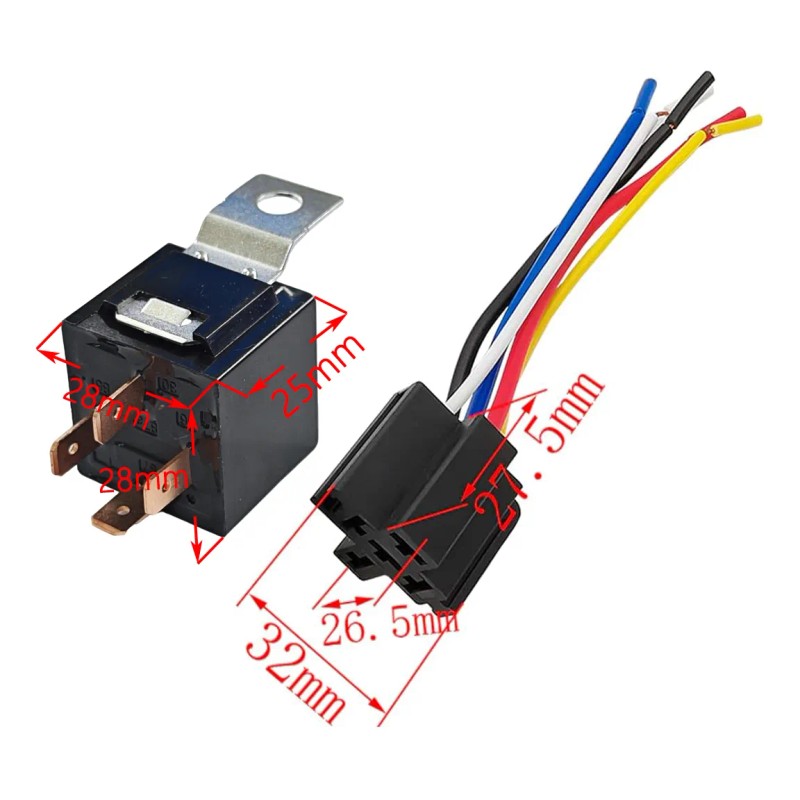4 Patas Relevador Relay 12v 80a Auto Con Portarelay Soquet