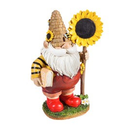 Honey Garden Gnome with Sunflower Sign, 11"