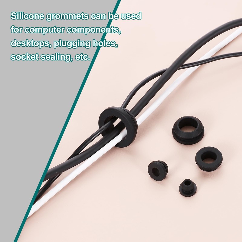 sourcing map 12Pcs Rubber Grommets, Mount Dia 9.5mm ID 6.5mm