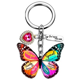 Christian Stocking Stuffers Butterfly Keychains For Women Butterfly Accessories Womens Stocking Stuffers 2025 Bible Verse Religious Keychain Inspirational Gifts For Women Mom Girl Female Her Unique
