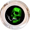 Black Ball Corp. Smoking Skull Glass Ashtray - 4" Round