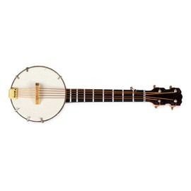 Classic Banjo Miniature Replica White 2 x 4 Resin Stone Refrigerator Magnet