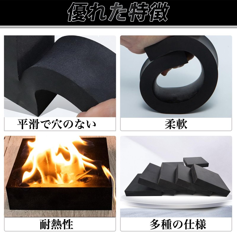 DELUXEFOX Rubber Plates, 4 Pieces, 2.0 inches (5 cm) Square,
