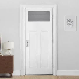 HOMEIDEAS Blackout French Door Curtains, Privacy Small Door Curtains, 26 X 12 Inch Shades for Front Window, Thermal Insulated Covering, 1 Panel, Light Grey