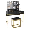 AUTOFOREVER Vanity Desk with Mirror and Lights & Hidden Jewelry
