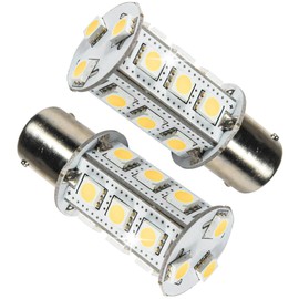 HQRP 2-Pack BA15s 18 LEDs Light Bulb Warm White Replacement for 1141 1156 fits Casita Jayco Winnebago Minnie Winnie Jamboree Searcher Lance Travel Trailer Motorhome RV Interior Porch Lights