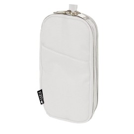 Emplan 106191-37 Cubic Pencil Case, Double Round Zip, Off White