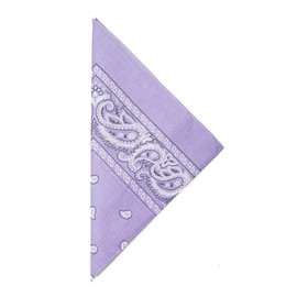 Paisley Bandana Handkerchief 22" x 22" Pure Cotton - Lavender