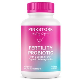 Pink Stork Fertility Support Probiotics for Women with Ashwagandha for Vaginal Health, Conception, pH Balance, Hormone Balance, and Gut Flora, Fertility Supplements for Women, 30 Capsules