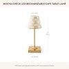 MACKENZIE-CHILDS LED Rechargeable Cafe Table Lamp, Cordless Decorative Lamp, Gray-and-White
