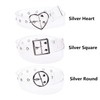 JinYu Heart/Round/Square Grommet Belts for Women Personality All-match Transparent Buckle