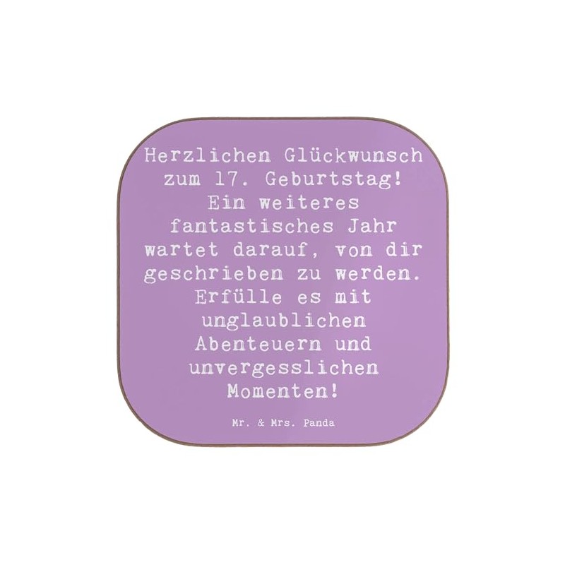 Mr. & Mrs. Panda Bierdeckel Spruch 17. Geburtstag Abenteuer -