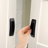 4 Pcs Black Adhesive Cabinet Handles, Self-Stick Instant Drawer Handle,