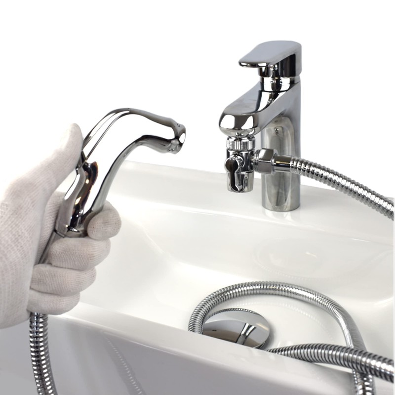 Tragbares Bidet Handbrause Set | Messing, Shattaf-Wasserhahn-Umsteller, Anschluss an Badezimmer-Mischbatterie